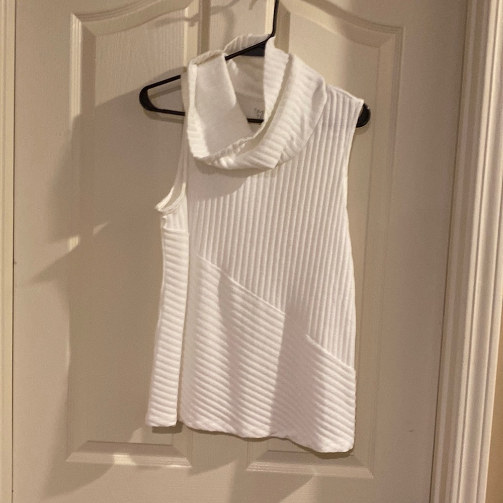 Time and tru large (12-14) cowl neck off white 88% polyester 9% rayon 3% spandex